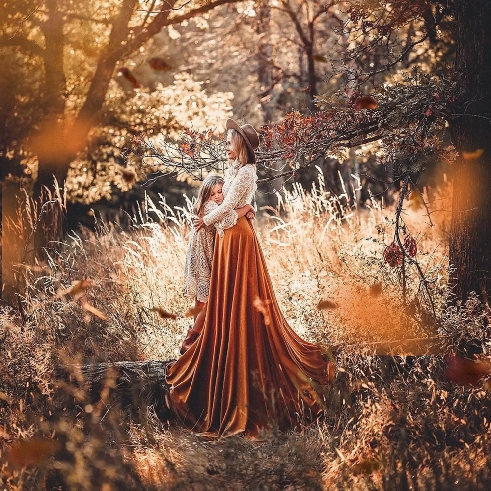 Custom made burnt orange maxi skirt